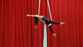 Secretary Drop  Aerial Silk Tutorial with Aerial Physique [upl. by Jandel922]