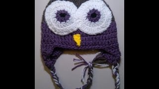 Crochet Owl Beanie Video 2 [upl. by Lalita]