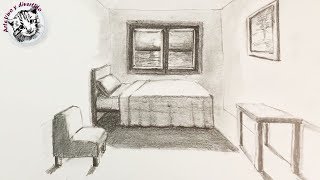 Como Dibujar una Habitacion en Perspectiva de Un Punto muy Facil y Paso a Paso [upl. by Banebrudge]