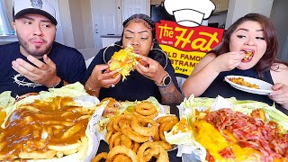 ONION RINGS  CHILI CHEESE FRIES  BURGER w Eat With Que [upl. by Razal]