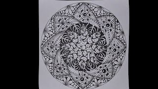 Zendala 9 Exploreing Zentangle and Mandala [upl. by Washington]