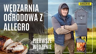 WĘDZARNIA OGRODOWA Z ALLEGRO  TEST  WYPALANIE  PIERWSZE WĘDZENIE [upl. by Jacobina]