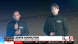 Lewis Hamilton George Russell arrive ahead of F1s Las Vegas Grand Prix [upl. by Anuahc]