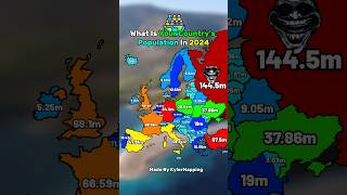 What Is Your Countrys Population In 2024 europe geography mapping countries shorts fun [upl. by Lunsford515]