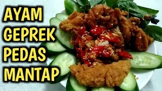 RESEP CARA MEMBUAT AYAM GEPREK PEDAS MANTAP YANG ENAK [upl. by Ymaj]