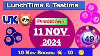 Uk49s double predictions for today 111124  today uk49s lunchtime prediction [upl. by Ylrehc459]