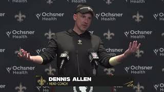 Dennis Allen Recaps Win vs Atlanta  SaintsFalcons Postgame  2023 NFL Week 18 [upl. by Yliak594]