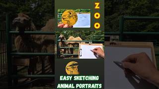 Easy Sketching Animal Portraits sketching shorts art [upl. by Anthia]