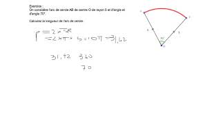 calcul de la longueur dun arc de cercle [upl. by Tarton]