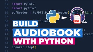 Create Audio Book With Python  PDF to Audio With Source Code [upl. by Crofton]