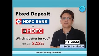 HDFC Bank vs HDFC Ltd Fixed Deposit Latest FD rates Senior Citizen Benefits Excel Comparison [upl. by Can242]