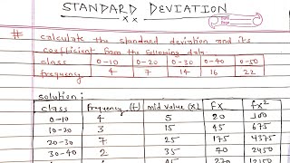 Standard deviation and its coefficient simply explained  Calculate SD and its coefficient [upl. by Eus]