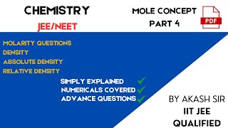 Some Basic Concepts of Chemistry class 11  Mole Concept Class 11  IIT JEE  NEET UG [upl. by Woolley]