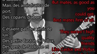 Les copains dabord  Georges Brassens  live performance  French and English lyrics [upl. by Enitram]