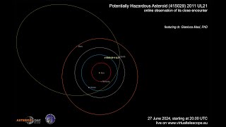 Potentially Hazardous Asteroid 415029 2011 UL21 close encounter online observation – 27 June 2024 [upl. by Utas]