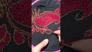 Panjabi design 🥰 tutorial beautifulhandembroideryflowerdesign embroiderypatterns [upl. by Rifkin]