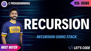 Recursion in Programming  Smallest Recursive Program  Recursion using stack [upl. by Nodnarg824]