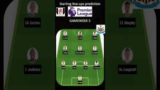 FULHAM VS NEWCASTLE UNITED  STARTING LINE UPS PREDICTION shorts [upl. by Patrizio803]