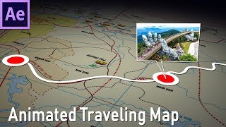 How to make animated travel map in After Effects  93 [upl. by Magavern]