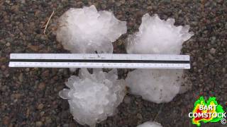 MASSIVE 56 INCH HAIL SMASHES STORMCHASERS CAR 061210 [upl. by Conan810]