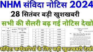 NHM संविदा नोटिस 2024 NHM संविदा Salary Grade Pay Notice 2024 [upl. by Stegman]