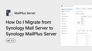 How Do I Migrate from Synology Mail Server to Synology MailPlus Server  v31  Synology [upl. by Sternlight782]