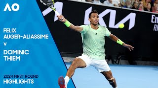 Felix AugerAliassime v Dominic Thiem Highlights  Australian Open 2024 First Round [upl. by Emmerich]