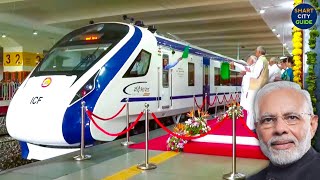 MumbaiAhmedabadGandhinagar VANDE BHARAT Express quotLAUNCHEDquot by PM MODI [upl. by Ydur]