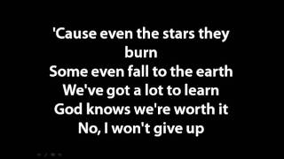 Jason Mraz  I wont give up lyrics [upl. by Elsinore]