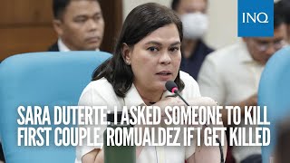 Sara Duterte I asked someone to kill First Couple Romualdez if I get killed [upl. by Atsocal]