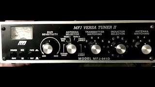 MFJ Versa Tuner II Tuning example [upl. by Hanni]