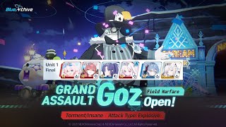 Blue Archive Global  Goz Grand Assault Field Light Armor Insane 1pan 27493632 [upl. by Anirtak]