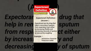 Expectorant Definition with example [upl. by Dougy]