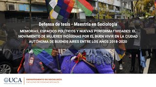 Defensa de Tesis de Maestría en Sociología  Giuliana Daniela Piccioni [upl. by Atinihs]