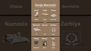 Apprends 9 Mots du Quotidien en Darija Marocain  🇲🇦 apprendredarija learndarija [upl. by Hussein]