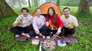 CAMPING DI TENGAH HUTAN KITA BBQ DAGING TIBATIBA HUJAN [upl. by Bonny]