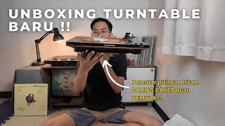 UNBOXING AUDIO TECHNICA LP70XBT DAN TUTORIAL PASANG TURNTABLE BARU [upl. by Idnil]