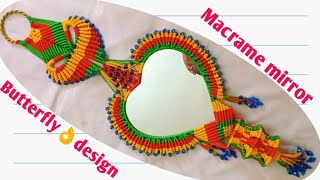 Macrame heart ❤️ shape mirror 🪞 new designfull tutorial [upl. by Leind]