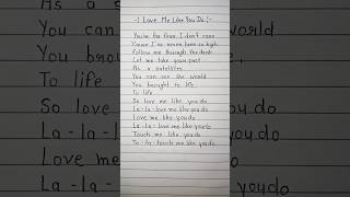 Ellie Goulding ❤️ Love Me Like You Do All Time D Lyrics shorts songlyrics [upl. by Lennej]