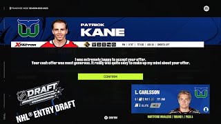 Drafting Future Star amp Signing Future Hall of Famer  NHL 24 Hartford Whalers Franchise  Ep2 [upl. by Ahsinuq]