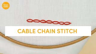 Cable chain Stitch  Embroidery Stitches [upl. by Paradies]