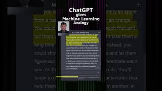 ChatGPT gives Machine Learning Analogy [upl. by Ivy]