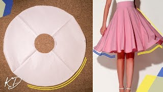 HOW TO MAKE FULL CIRCLE SKIRT PATTERN  KIM DAVE [upl. by Jonna645]