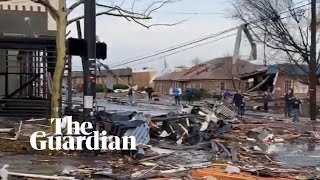 Footage shows aftermath of deadly overnight tornadoes in Nashville [upl. by Renie803]