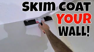 How to Skim Coat a Wall after Wallpaper Removal Step by Step Tutorial [upl. by Loggia]