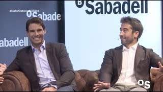 Encuentro con Rafa Nadal y Marc López en Málaga Mejores momentosHighlights  BANCO SABADELL [upl. by Atiz]