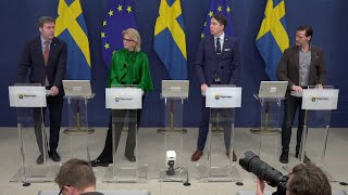 Pressträff med Elisabeth Svantesson Richard Jomshof Hans Eklind och Martin Melin [upl. by Atsirak]