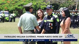 Patrullero de la Policía William Gutiérrez graduado con honores [upl. by Ellinet]