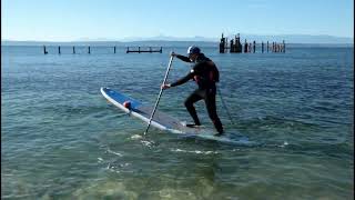 Learn how to do the stand up paddle board pivot turn also called the buoy and step back turn [upl. by Llevaj857]