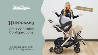 UPPAbaby Vista V2 Configurations How to Turn the Vista into a Single Double and Triple Stroller [upl. by Linea592]